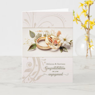 Engagement Congratulations Wedding Bands Custom Card