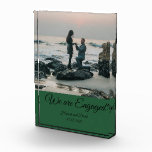 Engagement Couple's Photo and Name Green<br><div class="desc">Create a long-lasting memory for your love and family. This Engagement Couple's Photo and Name can be personalised and customise for any occasion.</div>