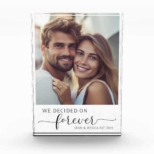 Engagement Decided On Forever Custom Photo Block (Front)