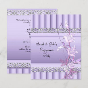 Engagement Elegant Soft Pretty Lilac Floral Invitation