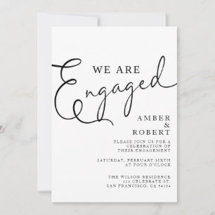 Engagement, Engaged, Modern Wedding, minimalist Invitation