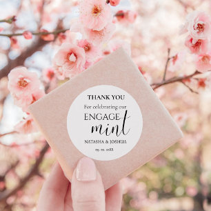 Engagement Engagemint Thank You Party Classic Round Sticker