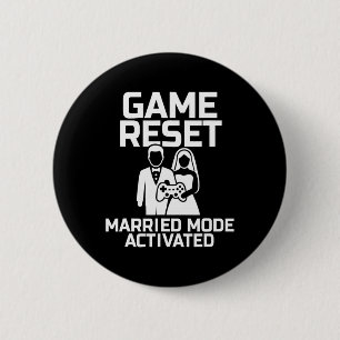 Engagement Gamer Gift For Groom Bride Funny Video 6 Cm Round Badge