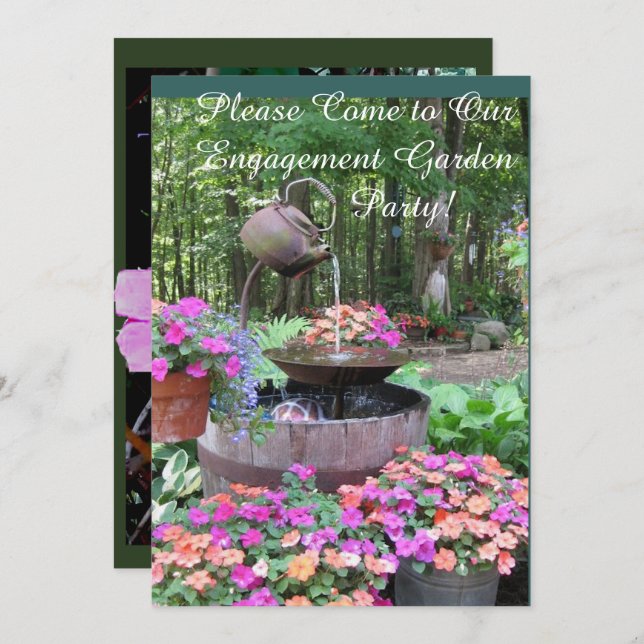 ENGAGEMENT GARDEN PARTY CELEBRATION INVITATION (Front/Back)