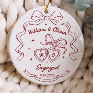 Engagement Gift For Couple Ceramic Ornament