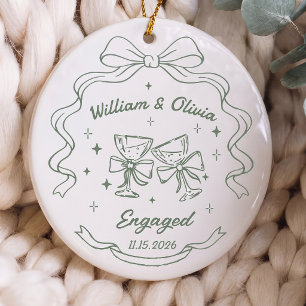 Engagement Gift For Couple Ceramic Ornament