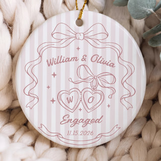 Engagement Gift For Couple Ceramic Ornament