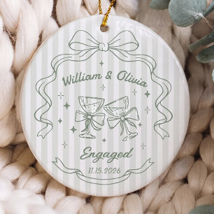 Engagement Gift For Couple Ceramic Ornament
