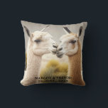Engagement gift Kissing Llamas for Home Decor Cushion<br><div class="desc">Looking for a fun and unique gift for your friends? Here it is: The irresistable throw pillow with a photo of two Llamas kissing. Add a pop of fun and love to your home decor with the Kissing Lamas Throw Pillow! This adorable pillow features a colourful photo of two lamas...</div>