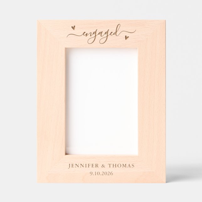 Engagement Gift Newly Engaged Couple Engraved Etched Frames (Front)