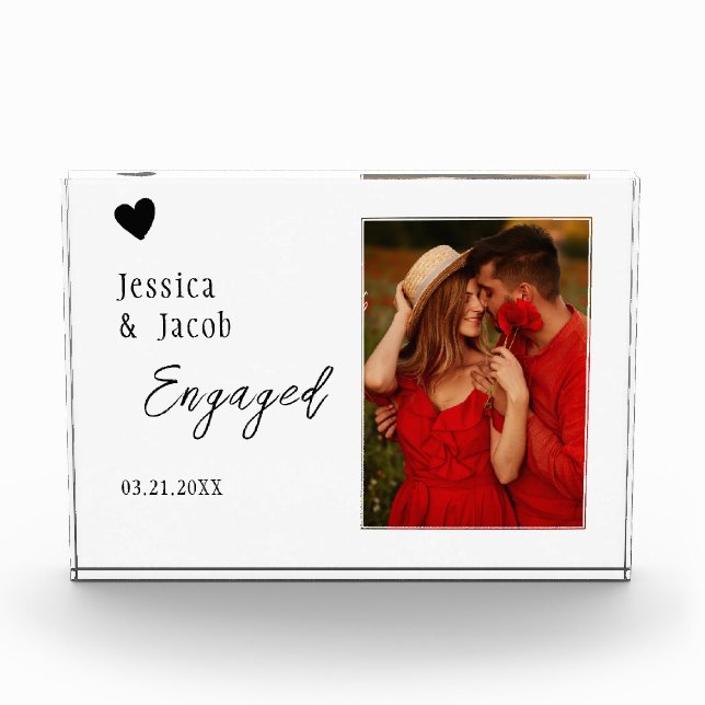 Engagement Gifts for Couple Newly Engaged Gift Photo Block (Front)