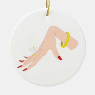 Engagement Hand Ring Ceramic Tree Decoration