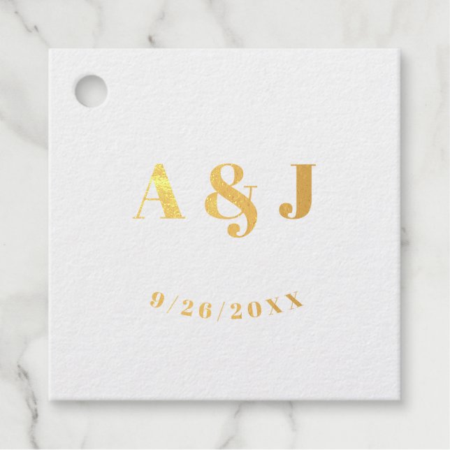 Engagement  Initials & Date Favour Tags (Front)