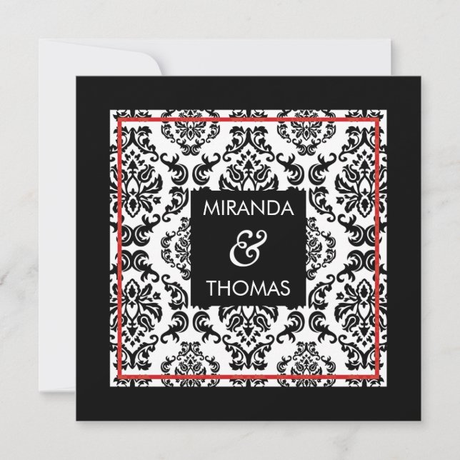 ENGAGEMENT INVITATIONS :: damask colours 11 (Front)