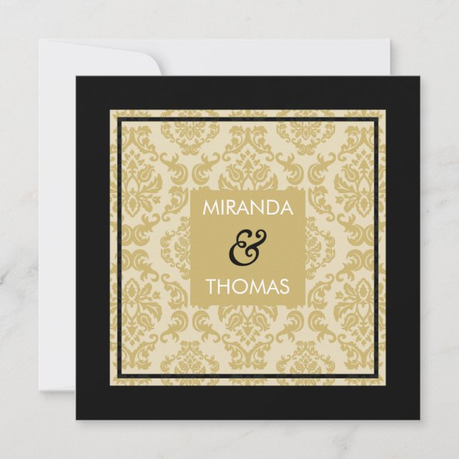 ENGAGEMENT INVITATIONS :: damask colours 3 (Front)