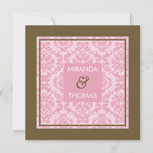 ENGAGEMENT INVITATIONS :: damask colours 9 (Front)