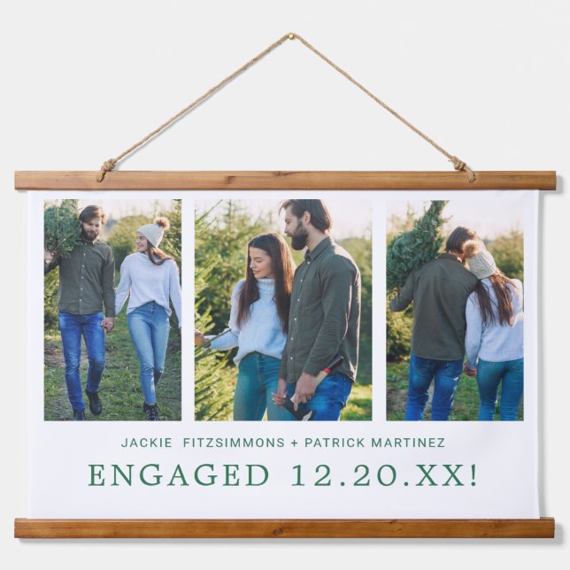 Engagement Keepsake Gift 3 Photo Hanging Tapestry (Front)