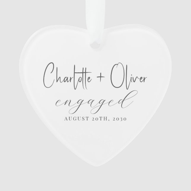 Engagement Keepsake Heart Ornament (Front)