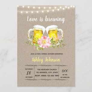 Engagement love is brewing invitation
