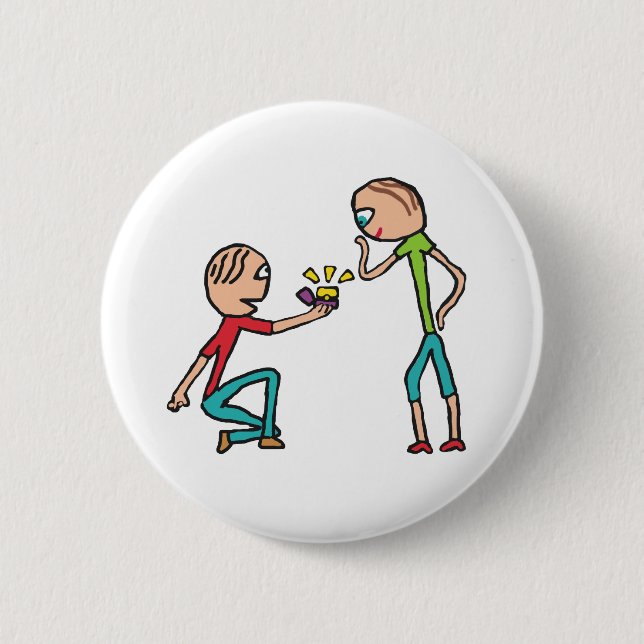 Engagement Marriage Proposal 6 Cm Round Badge (Front)