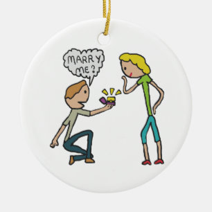Engagement Marry Me Proposal Ceramic Tree Decoration