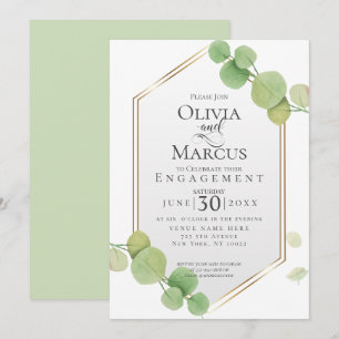 Engagement Modern Springtime Eucalyptus Invitation