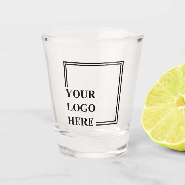Engagement Modern Unique Custom Birthday Logo Logo Shot Glass (Front)