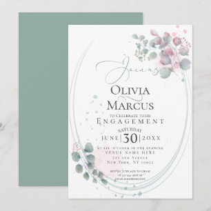 ENGAGEMENT   Modern Watercolor Eucalyptus Foliage Invitation