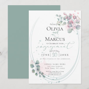 ENGAGEMENT   Modern Watercolor Eucalyptus Foliage Invitation