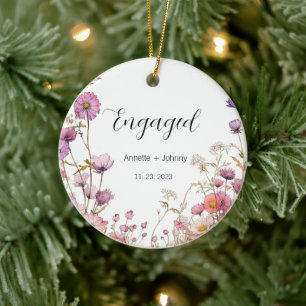 Engagement Ornament, Engaged Ornament, Bridal Ceramic Tree Decoration