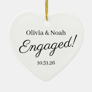 Engagement Ornament, Wedding Ornament, Engagement Ceramic Tree Decoration
