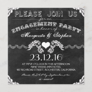 engagement party black chalkboard invitations