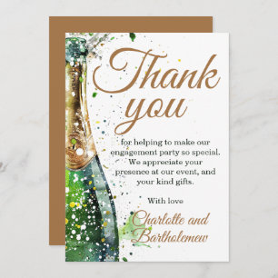 Engagement Party Bubbly Bottle Thank You Card