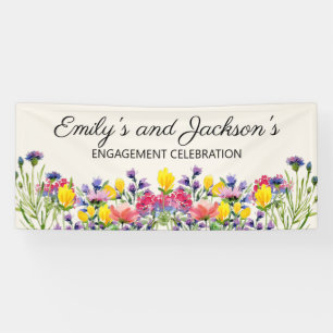 Engagement Party Celebration Wildflowers Name's Banner