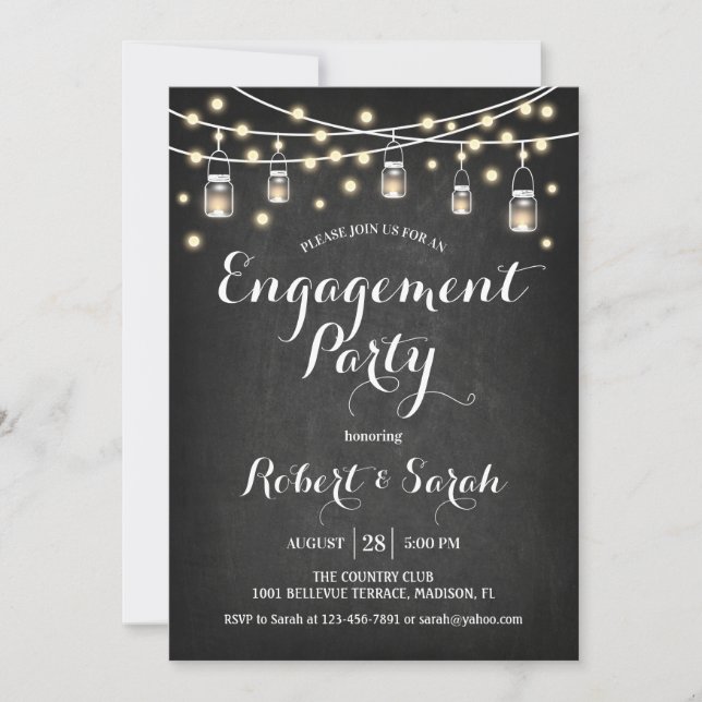 Engagement Party - Chalkboard Invitation (Front)