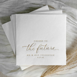 Engagement Party Cheers to the Future Wedding Foil Napkins