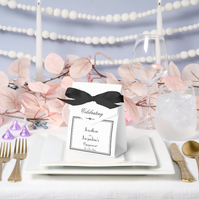 Engagement Party Chic Script Elegant Large White  Favour Box (Wedding)