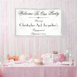 Engagement Party Classic Chic Custom Names Welcome Banner