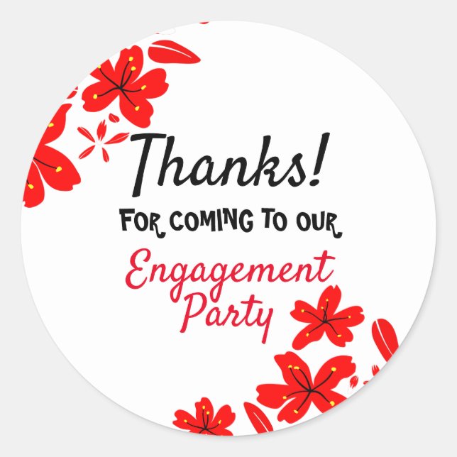 Engagement party classic round sticker (Front)