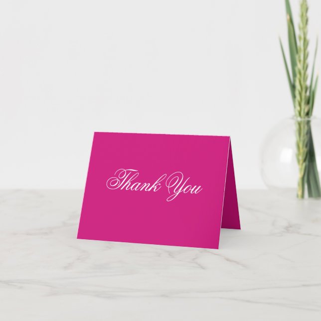 Engagement Party Classic Script Elegant Magenta  Thank You Card (Front)