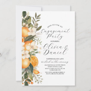 Engagement Party Couples Shower Floral Oranges  Invitation