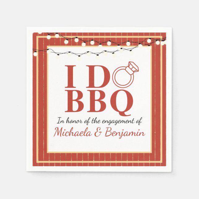 Engagement Party Couples Shower I Do BBQ Napkin (Front)
