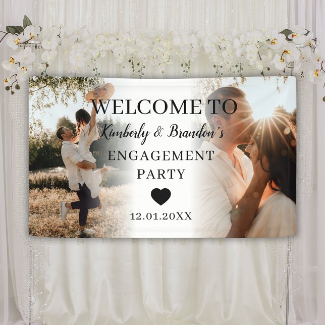 Engagement Party Custom 2 Photo Collage Welcome Banner (Engagement Party Custom 2 Photo Collage Welcome Banner)