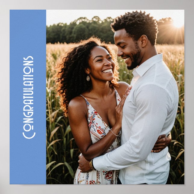 Engagement party custom photo text create your own poster (Front)