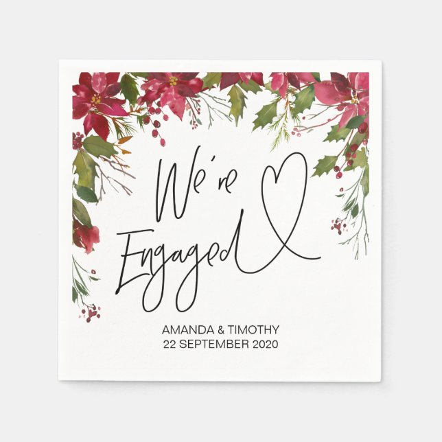 Engagement Party Decor Christmas Celebration Napkin (Front)
