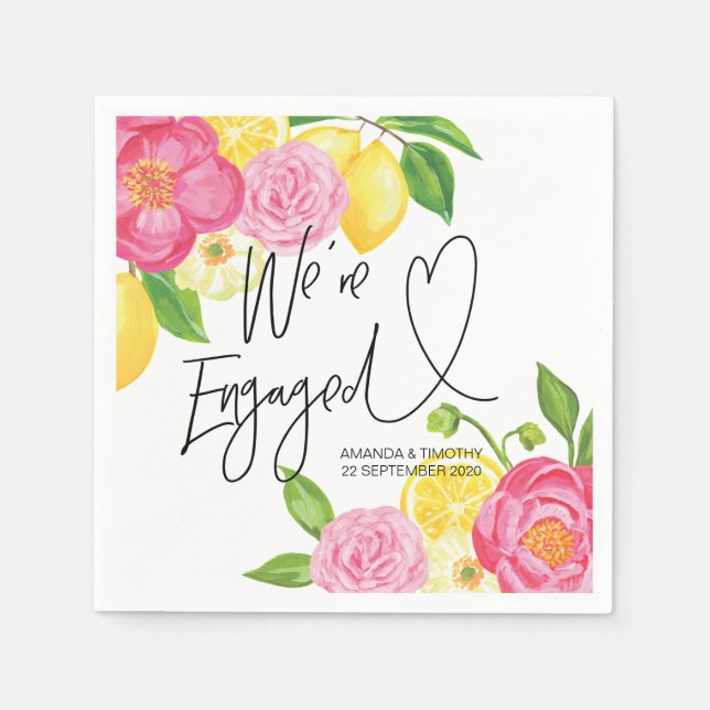 Engagement Party Decorations Spring Floral Napkin (Front)