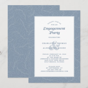 Engagement Party Dusty Blue Modern Fun Casual Chic Invitation