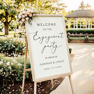 Engagement Party Elegant Calligraphy welcome  Poster