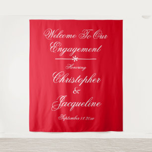 Engagement Party Elegant Chic Photo Booth Backdrop Tapestry