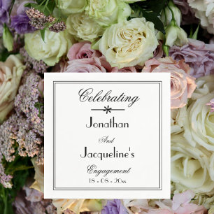 Engagement Party Elegant Classy Personalised Chic Napkin